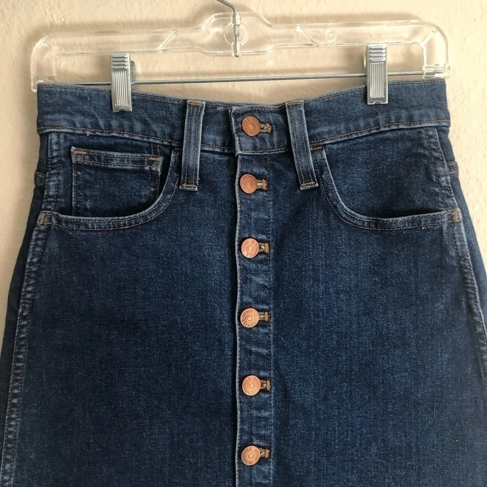 Madewell Stretch Denim Straight Mini Skirt Size 24